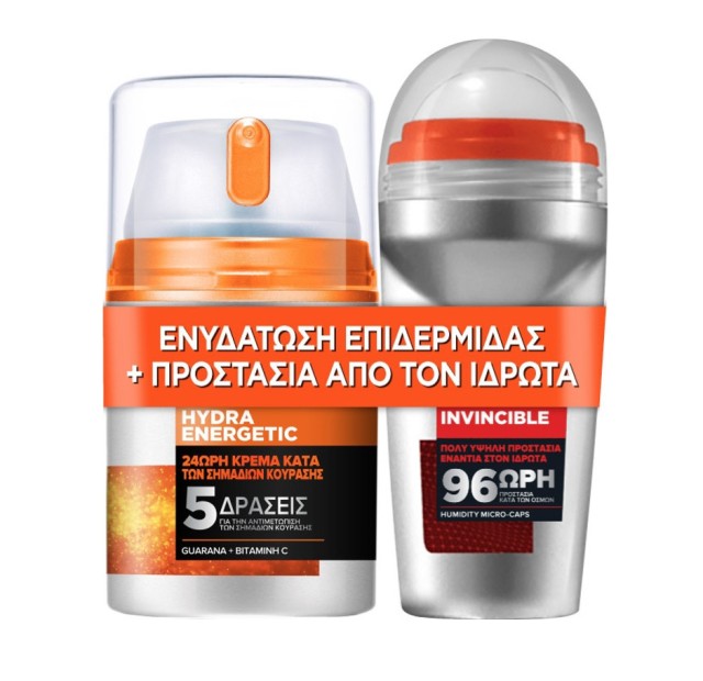 L'Oreal Paris Men Expert Set Hydra Energetic 24h Face Cream 48ml + Men Expert Invincible Deo Roll-on 50ml