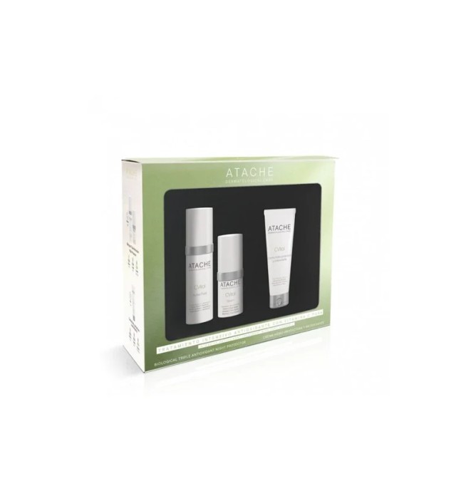 Atache Set C Vital Serum 15ml + C Vital Active Fluid 30ml + C Vital Crema Hidro Protectora y antioxidante 50ml