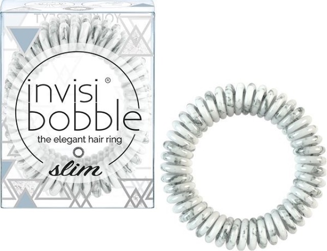 Invisibobble Slim Marblelous Shiny Grey 3τμχ