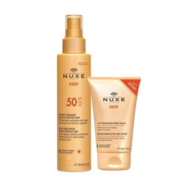 Nuxe Set Sun Melting Spray High Protection SPF50 Αντηλιακό Γαλάκτωμα για Πρόσωπο & Σώμα 150ml & ΔΩΡΟ Refreshing After Sun Lotion 100ml