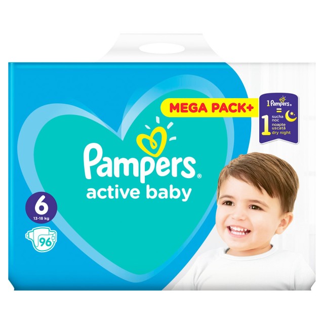 Pampers Active Baby Mega Pack No.6 (13-18kg) 96 Πάνες