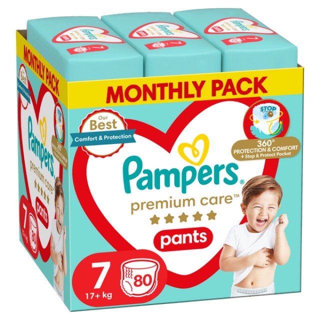 Pampers Premium Care Pants Μέγεθος 7 (17+kg) 80 Πάνες-Βρακάκι