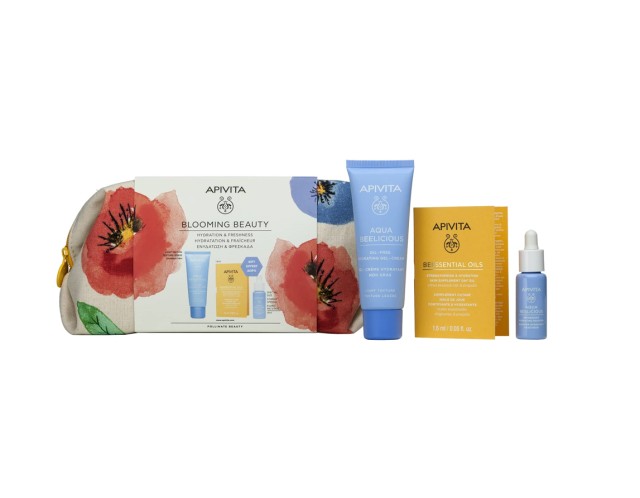 Apivita Set Blooming Beauty Aqua Beelicious Oil-Free Hydrating Gel-Cream 40ml & Δώρο Beessential Oil 1.6ml & Aqua Beelicious Booster 10ml