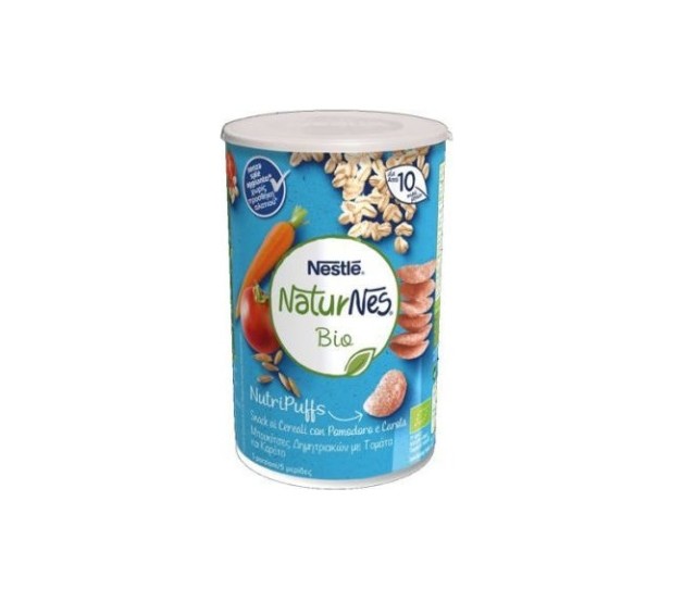 Nestle Naturnes Bio Nutripuffs Βραφικές Μπουκίτσες Δημητριακών με Τομάτα και Καρότο απο τον 10ο Μήνα 35g