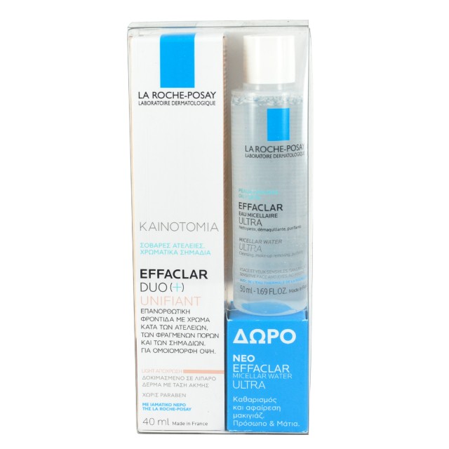 La Roche Posay Effaclar Duo [+] Unifiant Light Απόχρωση 40ml & Δώρο Effaclar Eau Micellaire Ultra 50ml