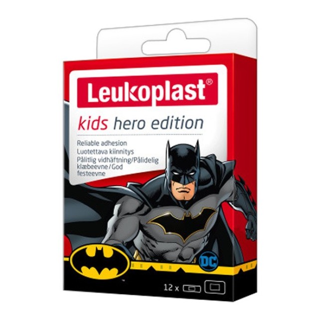 Leukoplast Kids Hero Edition Batman Παιδικά Αυτοκόλλητα Επιθέματα για Μικροτραυματισμούς σε 2 Mεγέθη 12τμχ