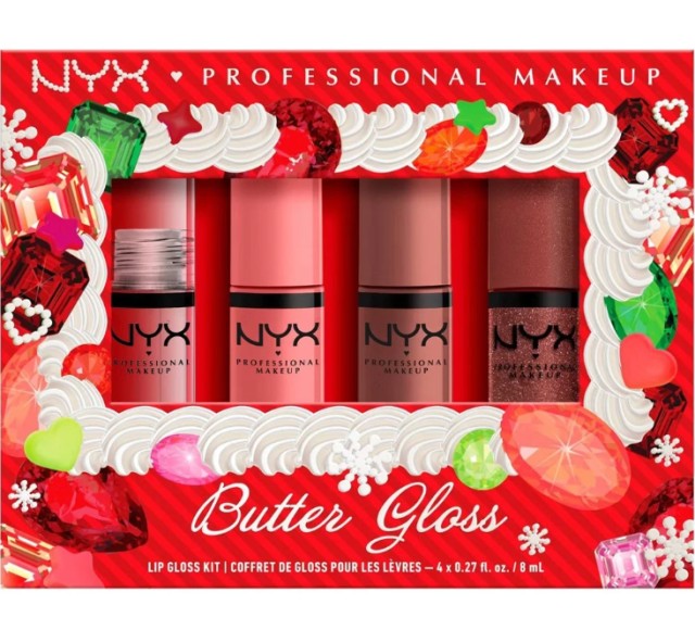 Nyx Professional Makeup Set Butter Gloss Lip 4τμχ 8ml