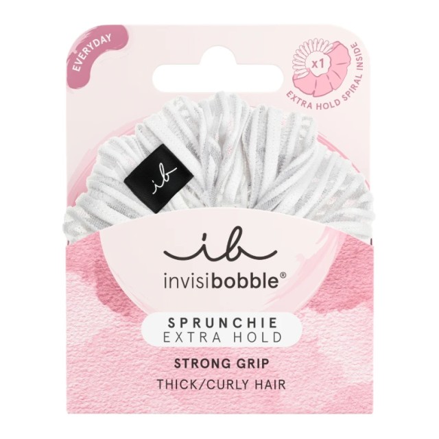 Invisibobble Sprunchie Extra Hold Pure White Thick/Curly Hair 1τμχ