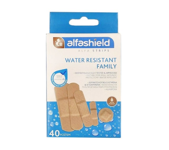 Alfashield Water Resistant Family Αδιάβροχα Αυτοκόλλητα Επιθέματα (5 Μεγέθη) 40τμχ