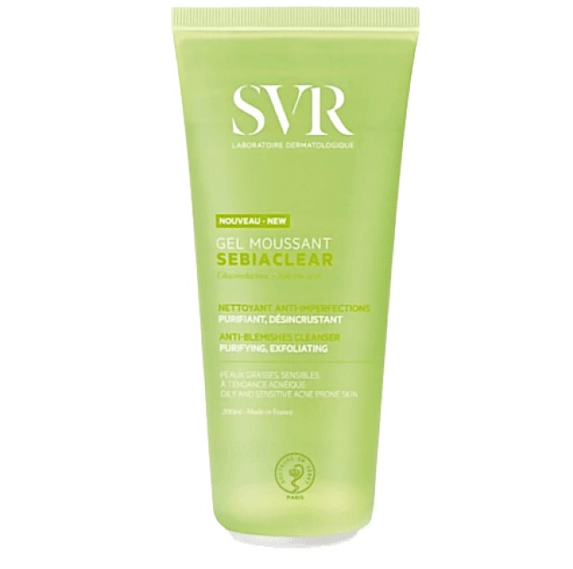 SVR Sebiaclear Gel Moussant Gel Καθαρισμού Προσώπου για το Λιπαρό Δέρμα με Τάση Ακμής 200ml