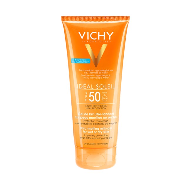 VICHY Ideal Soleil Έξτρα απαλό γαλάκτωμα-gel για νωπή ή στεγνή επιδερμίδα SPF50 200ml