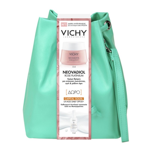 Vichy Set Neovadiol Rose Platinum 50ml + Gift Capital Soleil SPF50+ UV-AGE Daily 15ml + Bag 1pc