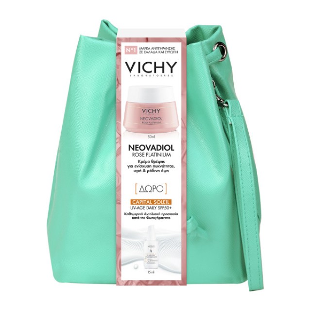 Vichy Set Neovadiol Rose Platinum 50ml + Δώρο Capital Soleil SPF50+ UV-AGE Daily 15ml + Τσαντάκι 1τμχ