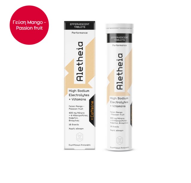 Vican Aletheia High Sodium Electrolytes & Vitamins με Γεύση Mango & Passion Fruit 18 αναβράζοντα δισκία
