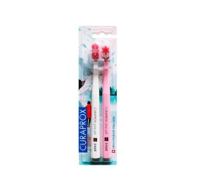 Curaprox 5460 Ultra Soft Duo Pack μαλακή οδοντόβουρτσα για τα ευαίσθητα ούλα