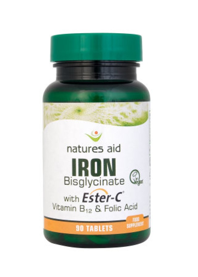 NATURES AID Iron Bisglycinate 14mg 90tabs
