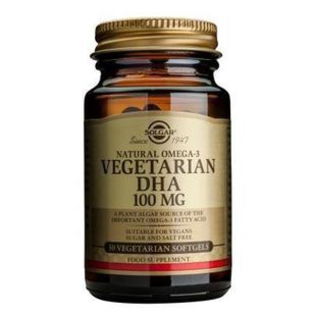 SOLGAR VEGETARIAN DHA 100MG SOFTGELS 30S