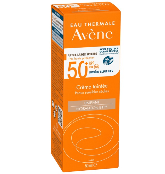 Avene Eau Thermale Cream Teintee SPF50+ Αντιηλιακή Κρέμα Προσώπου με Χρώμα για Ξήρο Ευαίσθητο Δέρμα 50ml