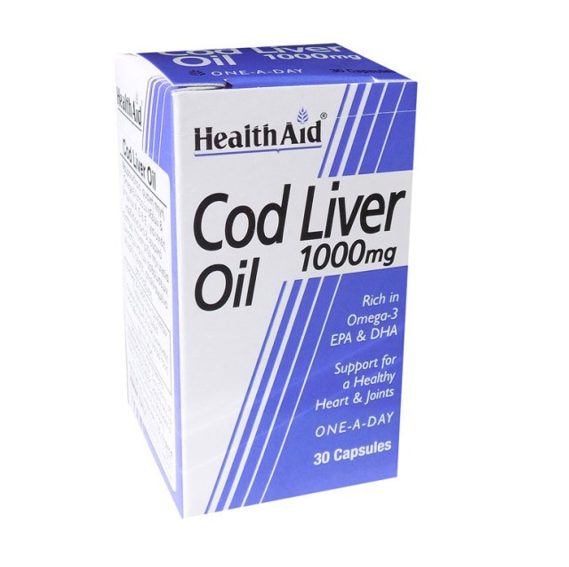 HEALTH AID COD LIVER OIL 1000MG VEGETARIAN CAPSULES 30'S
