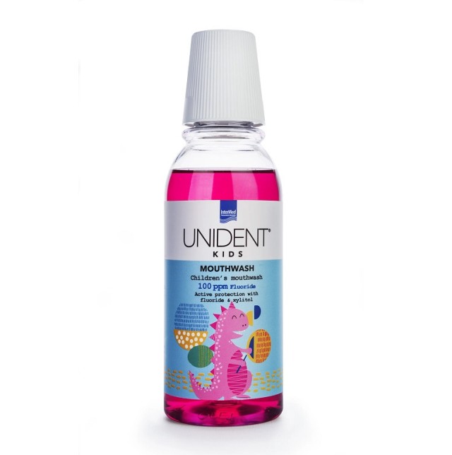 Intermed Unident Kids Mouthwash 100ppm με Γεύση Τσιχλόφουσκα 250ml