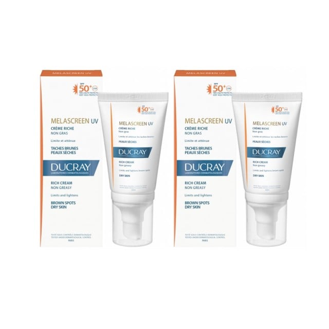 Ducray Melascreen UV Rich Cream Dry Skin SPF50+ 2x40ml -20%