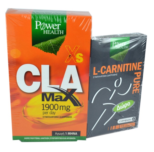 POWER HEALTH Xs CLA Max 1900mg Caps 60s & ΔΩΡΟ Carnitine Pure 15 caps