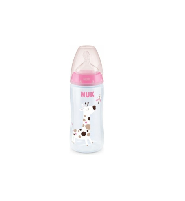 Nuk First Choice+ Μπιμπερό Με Θηλή Σιλικόνης XL Ρόζ 6-18m 360ml 1τμχ