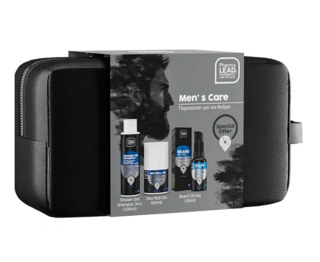 Pharmalead Set Men's Care Ανδρικό Αφρόλουτρο&Σαμπουάν 3σε1 100ml & Ανδρικό Αποσμητικό 50ml & Ελαιώδες Gel Περιποίησης Γενειάδας 30ml & Νεσεσέρ
