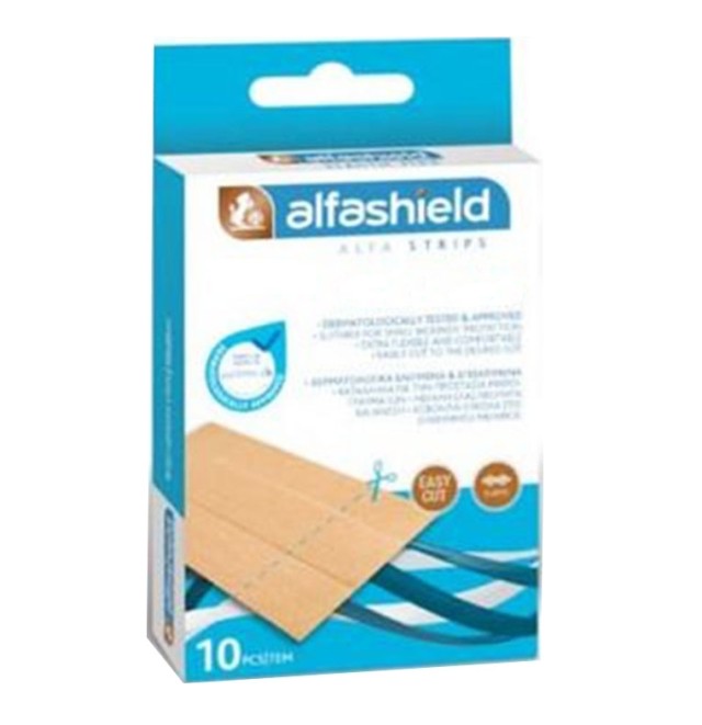 Alfashield Strips Smooth Flex Αυτοκόλλητα Επιθέματα 100x60mm 10τμχ