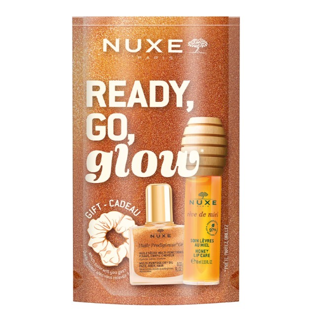 Nuxe Set Reve de Miel Honey Lip Care Oil 10ml + Huile Prodigieuse Or 10ml + Δώρο Hair Scrunchie σε Τυχαία Επιλογή Χρώματος 1τμχ