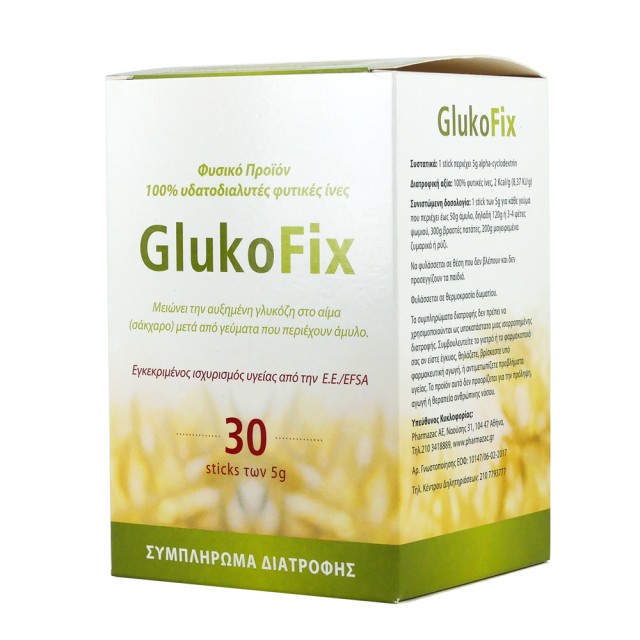 GlukoFix Φυσικό Συμπλήρωμα Διατροφής 30 Sticks των 5gr