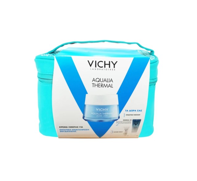 Vichy Set Aqualia Thermal Day Cream Legere 50ml + Δώρο Mineral 89 10ml + Capital Soleil Uvage Daily SPF50 3ml + Νεσεσέρ 1τμχ