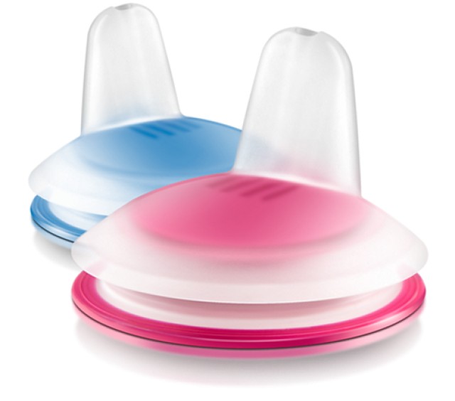 AVENT SCF252/00 Μαλακά Στόμια Εκροής 6m+ (Μπλε - Ροζ) 2τμχ