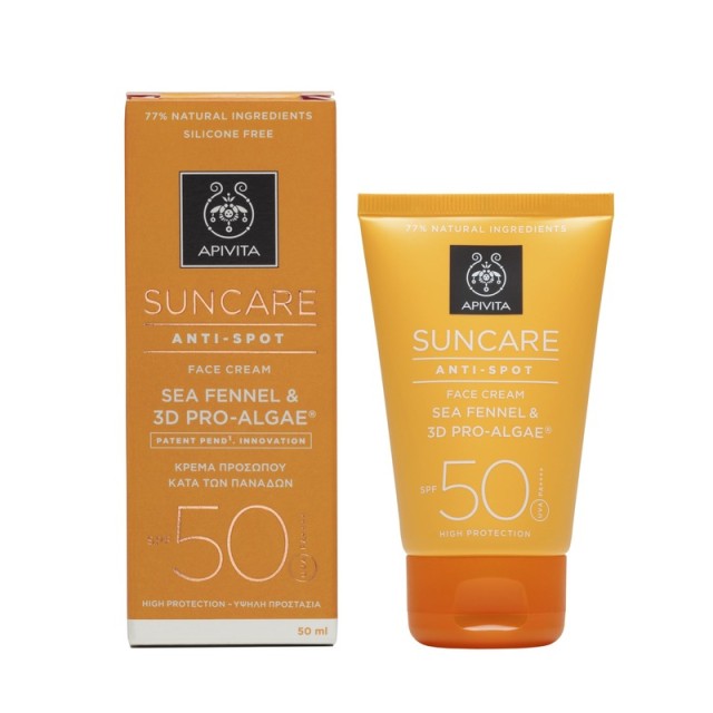 Apivita Suncare Anti-Spot Face Cream Κατά των Πανάδων SPF50 με Sea Fennel & 3D PRO-ALGAE® 50ml