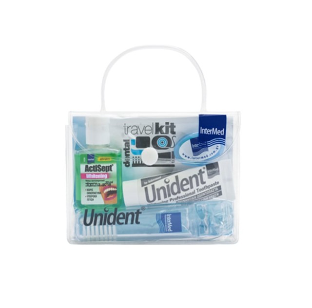 Intermed Set Unident Whitening Toothpaste 10ml + Anticept Whitening 20ml + Οδοντόβουρτσα 1τμχ + Οδοντικό Νήμα