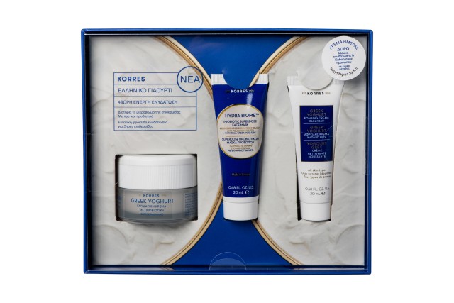 Korres Set Greek Yoghurt Day Cream Ξηρές Επιδερμίδες 40ml & ΔΩΡΟ Hydra-Biome Face Mask 20ml & Greek Yoghurt Foaming Cream Cleanser 20ml