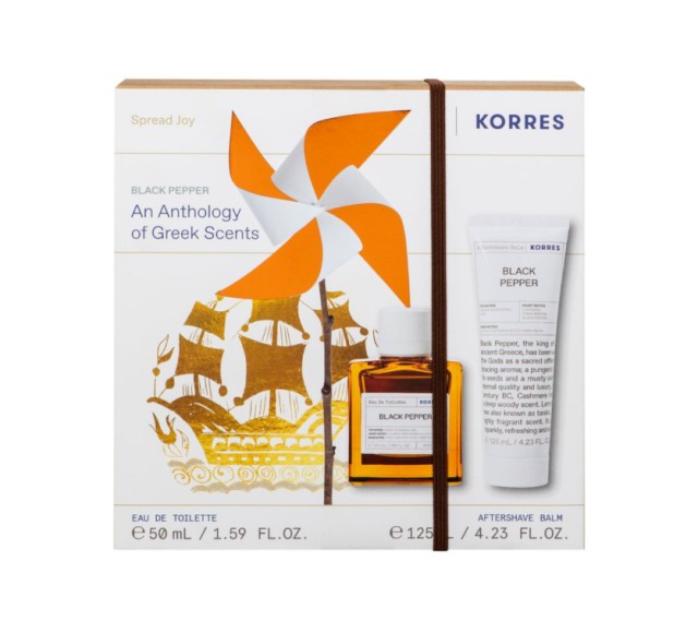 Korres Set An Anthology of Greek Scents Eau De Toilette Black Pepper 50ml + After Shave Black Pepper 125ml