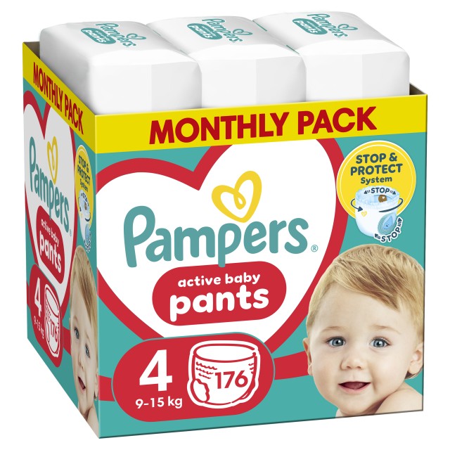 Pampers Pants No.4 (9-15kg) 176 Πάνες