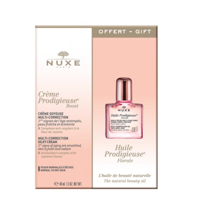 Nuxe Set Prodigieuse Boost Multi-Correction Silky Cream 40ml & Huile Prodigieuse Florale Ξηρό Λάδι για Πρόσωπο Σώμα & Μαλλιά 10ml