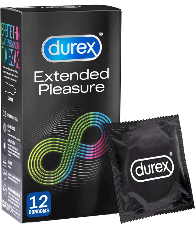 Durex Extended Pleasure Προφυλακτικά Για Απόλαυση Παρατεταμένης Διάρκειας 12τμχ