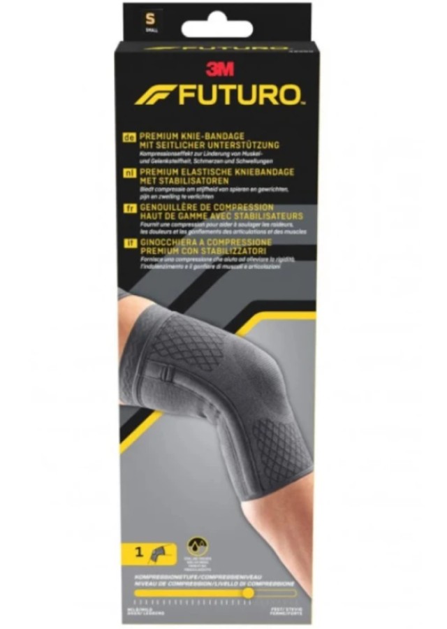 Futuro Premium Compression Knee Sleeve Επιγονατίδα Συμπίεσης με Σταθεροποιητές Small 49000 1 Τεμάχιο