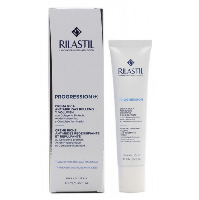 Rilastil Progression (+) Rich Anti-Wrinkle Filling&Plumping Cream Αντιρυτιδική Κρέμα Πλούσιας Υφής για Λάμψη&Επαναφορά Όγκου 40ml