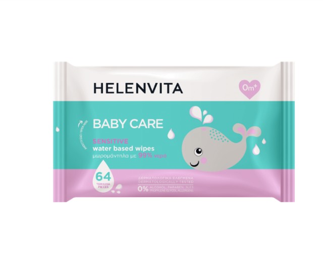 Helenvita Baby Care Sensitive Wipes Μωρομάντηλα 64τμχ