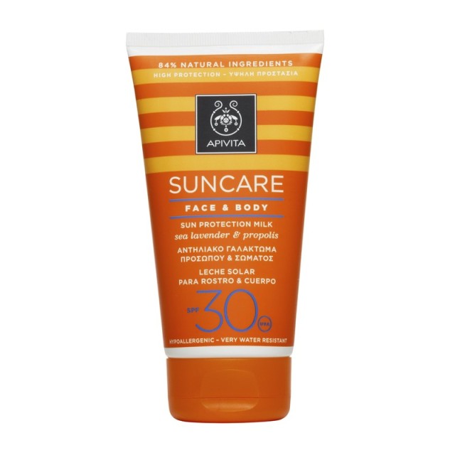 Apivita Suncare Sunbody Cream Face & Body Milk Spf30 με Θαλάσσια Λεβάντα & Πρόπολη 150ml