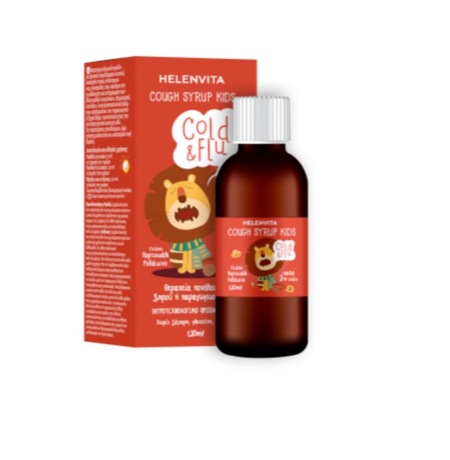 Helenvita Cold & Flu Kids Cough Sypup Παιδικό Σιρόπι Για Ξηρό ή Παραγωγικό Βήχα 120ml