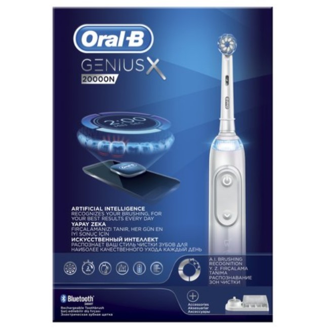 Oral-B Επαναφορτιζόμενη Ηλεκτρική Οδοντόβουρτσα Genius X 20000N White AI 1τμχ