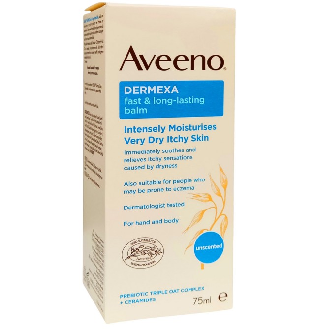 Aveeno Dermexa Fast & Long Lasting Itch Relief Balm Βάλσαμο για Γρήγορη Ανακούφιση από τον Κνησμό 75ml