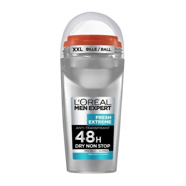 L'oreal Paris  Men Expert Fresh Extreme Roll-On 50ml, 48ωρη ολική προστασία για στεγνή επιδερμίδα