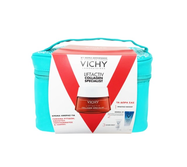 Vichy Set Liftactiv Collagen Specialist 50ml + Δώρο Mineral 89 10ml + Capital Soleil Uvage Daily SPF50 3ml + Νεσεσέρ 1τμχ