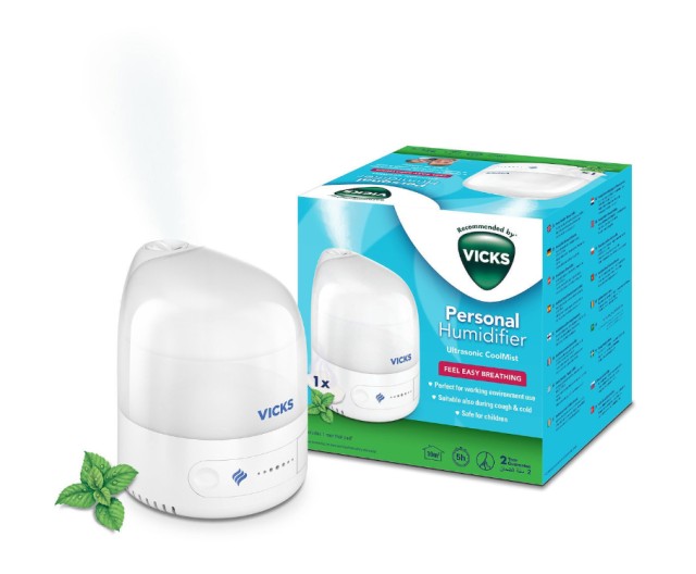 Vicks Personal Humidifier Ultrasonic Cool Mist VUL510E4 Ατομικός Υγραντήρας Υπερήχων 1τμχ